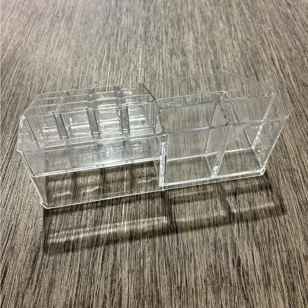 Clear Acrylic Makeup and Desk Organizer - Transparent Multi-Compartment Storage